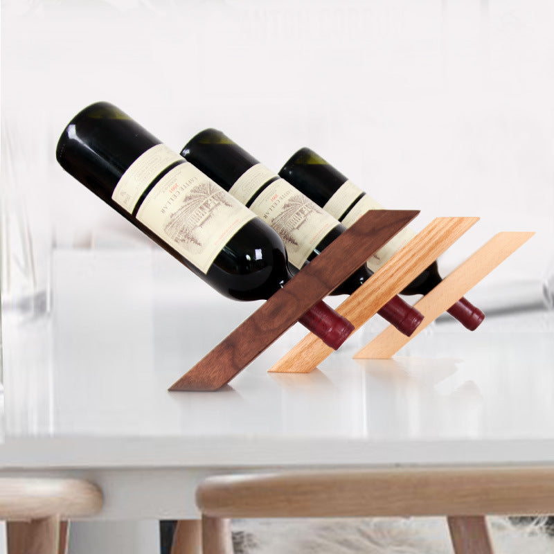 Solid Wood Creative Wine Rack Simple European Ornaments