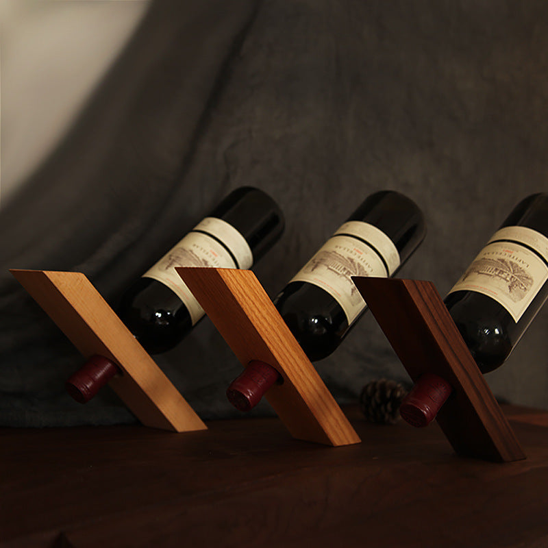 Solid Wood Creative Wine Rack Simple European Ornaments