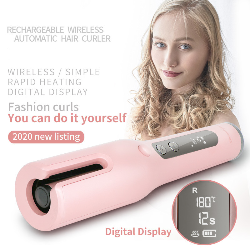 Wireless Automatic Curler USB LCD Screen Ceramic Heating Anti-perm Curler